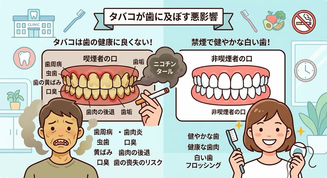歯を失うリスクである喫煙について